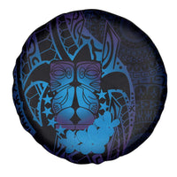 Kia Orana Kuki Airani Spare Tire Cover Cook Islands Tangaroa God Tatau Purple LT14 - Polynesian Pride