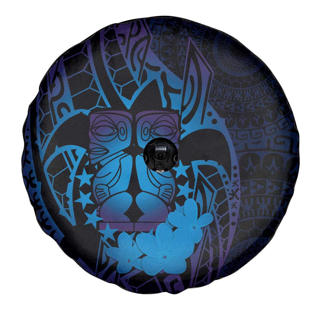 Kia Orana Kuki Airani Spare Tire Cover Cook Islands Tangaroa God Tatau Purple LT14 - Polynesian Pride