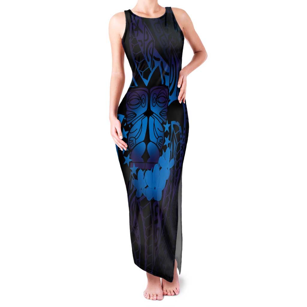 Kia Orana Kuki Airani Tank Maxi Dress Cook Islands Tangaroa God Tatau Purple LT14 Women Purple - Polynesian Pride