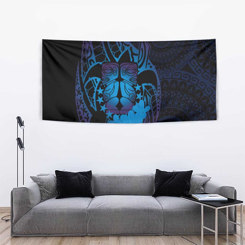Kia Orana Kuki Airani Tapestry Cook Islands Tangaroa God Tatau Purple LT14 - Polynesian Pride