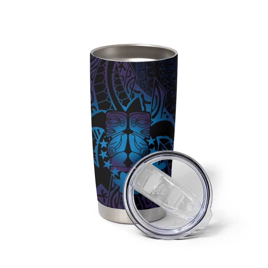 Kia Orana Kuki Airani Tumbler Cup Cook Islands Tangaroa God Tatau Purple LT14 - Polynesian Pride