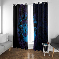 Kia Orana Kuki Airani Window Curtain Cook Islands Tangaroa God Tatau Purple LT14 With Grommets Purple - Polynesian Pride