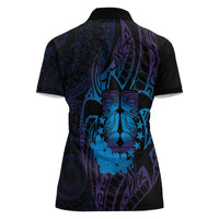 Kia Orana Kuki Airani Women Polo Shirt Cook Islands Tangaroa God Tatau Purple LT14 - Polynesian Pride