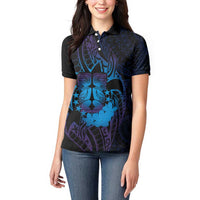 Kia Orana Kuki Airani Women Polo Shirt Cook Islands Tangaroa God Tatau Purple LT14 - Polynesian Pride