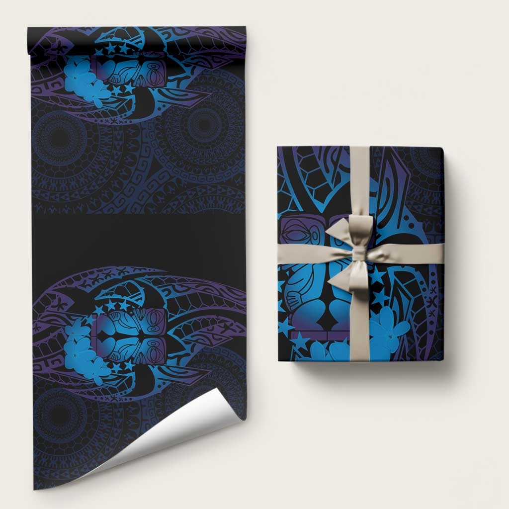 Kia Orana Kuki Airani Wrapping Paper Cook Islands Tangaroa God Tatau Purple LT14 58" × 23" Purple - Polynesian Pride