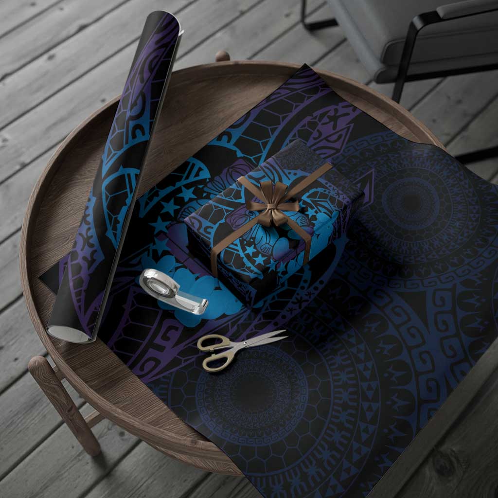 Kia Orana Kuki Airani Wrapping Paper Cook Islands Tangaroa God Tatau Purple LT14 - Polynesian Pride