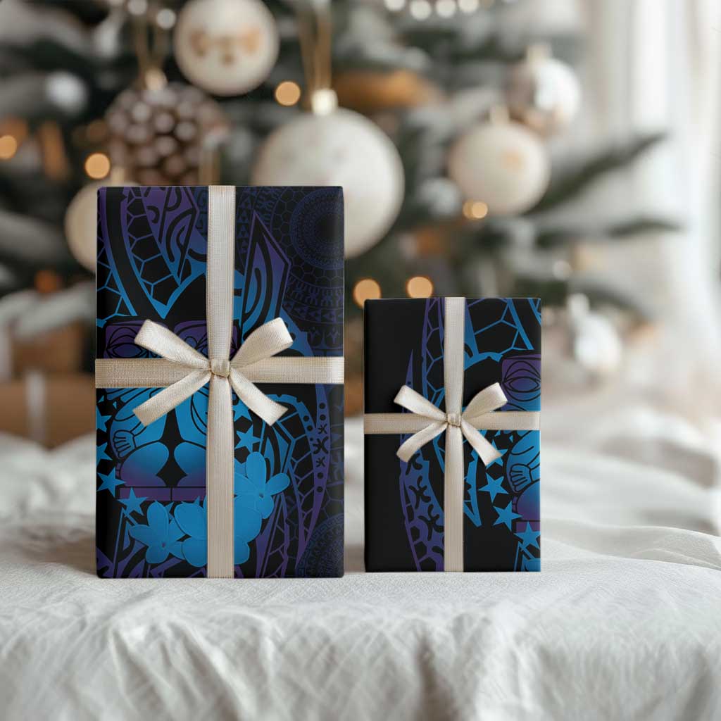 Kia Orana Kuki Airani Wrapping Paper Cook Islands Tangaroa God Tatau Purple LT14 - Polynesian Pride