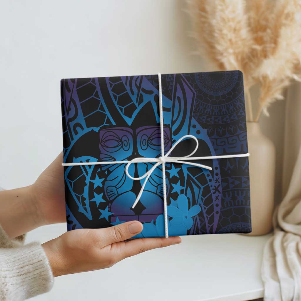 Kia Orana Kuki Airani Wrapping Paper Cook Islands Tangaroa God Tatau Purple LT14 - Polynesian Pride