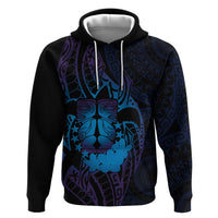 Kia Orana Kuki Airani Zip Hoodie Cook Islands Tangaroa God Tatau Purple LT14 Pullover Hoodie Purple - Polynesian Pride
