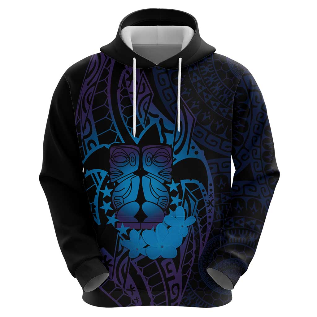 Kia Orana Kuki Airani Zip Hoodie Cook Islands Tangaroa God Tatau Purple LT14 - Polynesian Pride
