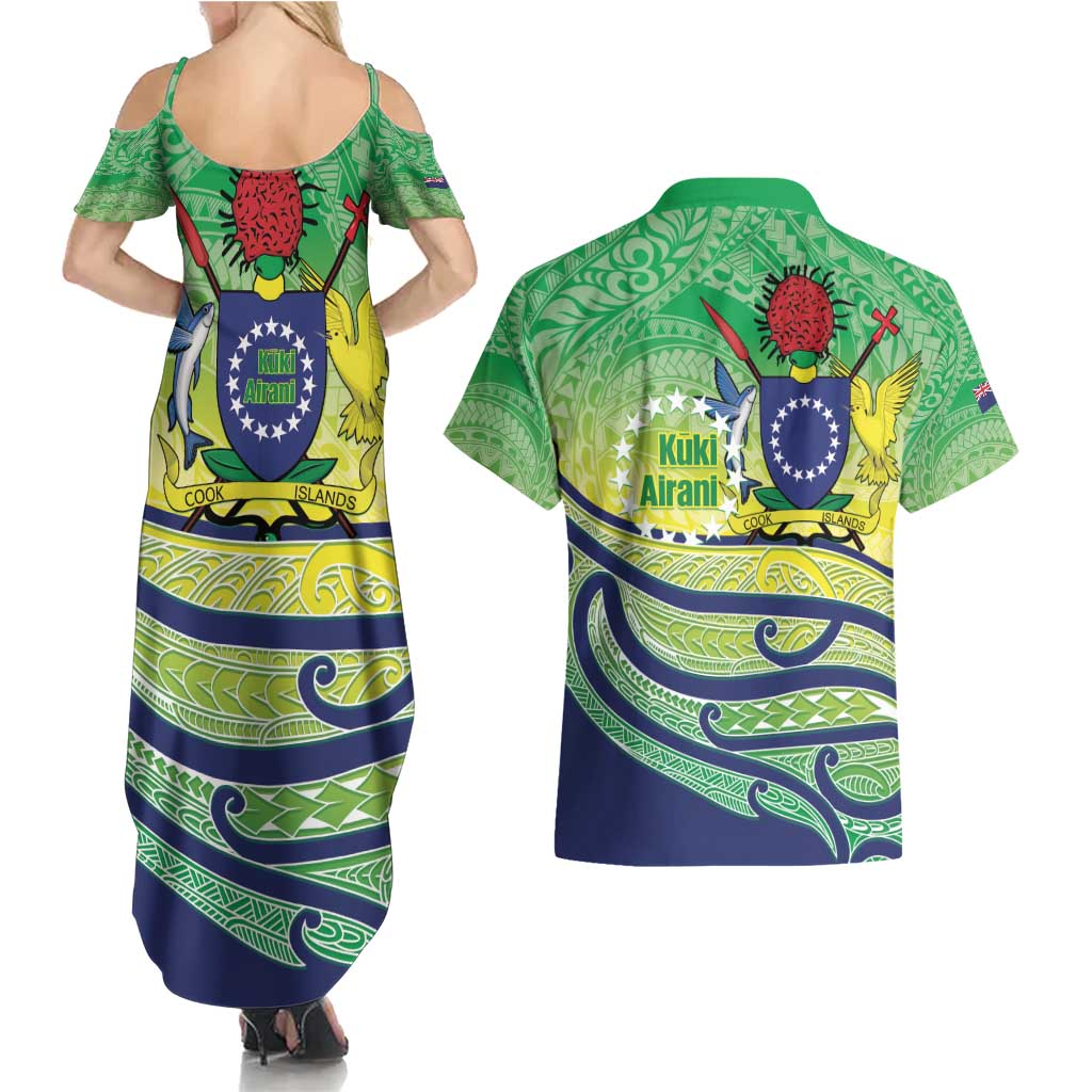 Te Maeva Nui Cook Islands Couples Matching Summer Maxi Dress and Hawaiian Shirt 60th Independence Anniversary Proud LT14 - Polynesian Pride