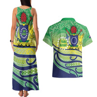 Te Maeva Nui Cook Islands Couples Matching Tank Maxi Dress and Hawaiian Shirt 60th Independence Anniversary Proud LT14 - Polynesian Pride