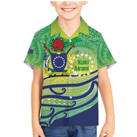 Te Maeva Nui Cook Islands Family Matching Mermaid Dress and Hawaiian Shirt 60th Independence Anniversary Proud LT14 Son's Shirt Green - Polynesian Pride