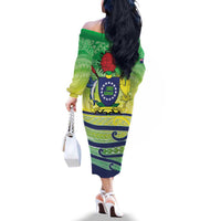 Te Maeva Nui Cook Islands Family Matching Off The Shoulder Long Sleeve Dress and Hawaiian Shirt 60th Independence Anniversary Proud LT14 - Polynesian Pride