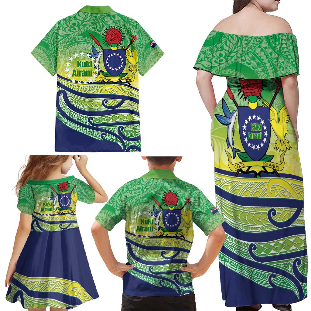 Te Maeva Nui Cook Islands Family Matching Off Shoulder Maxi Dress and Hawaiian Shirt 60th Independence Anniversary Proud LT14 - Polynesian Pride