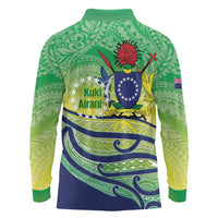 Te Maeva Nui Cook Islands Long Sleeve Polo Shirt 60th Independence Anniversary Proud LT14 - Polynesian Pride