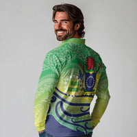 Te Maeva Nui Cook Islands Long Sleeve Polo Shirt 60th Independence Anniversary Proud LT14 - Polynesian Pride