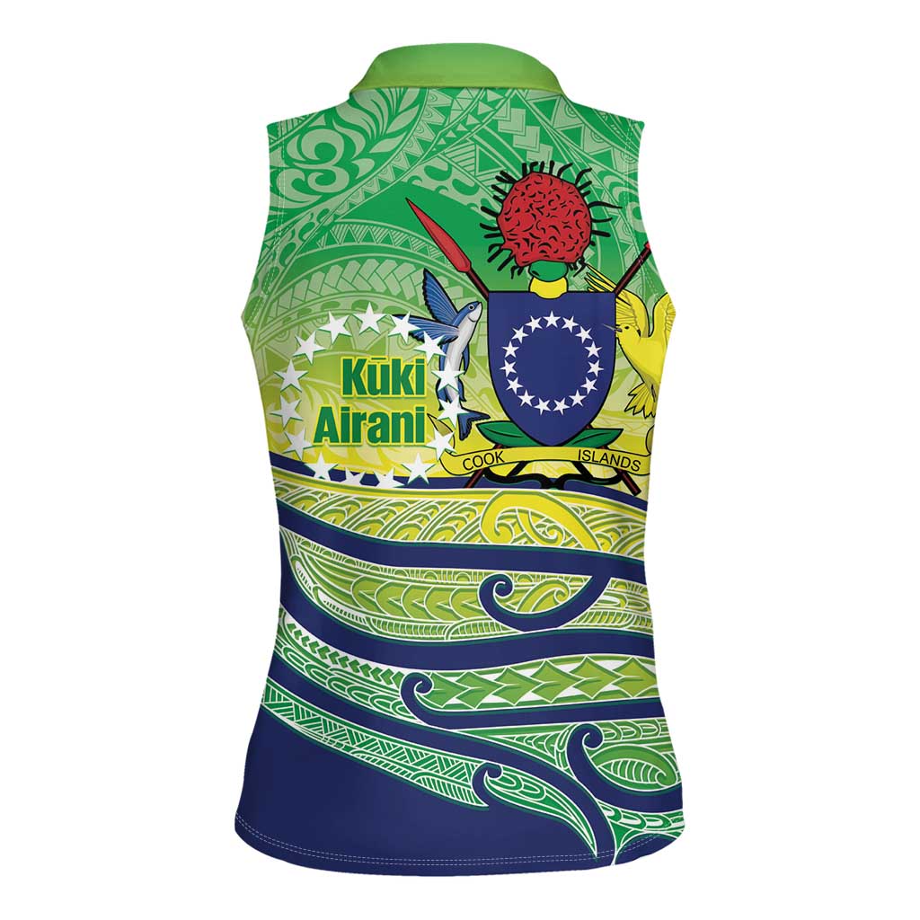 Te Maeva Nui Cook Islands Women Sleeveless Polo Shirt 60th Independence Anniversary Proud LT14 - Polynesian Pride