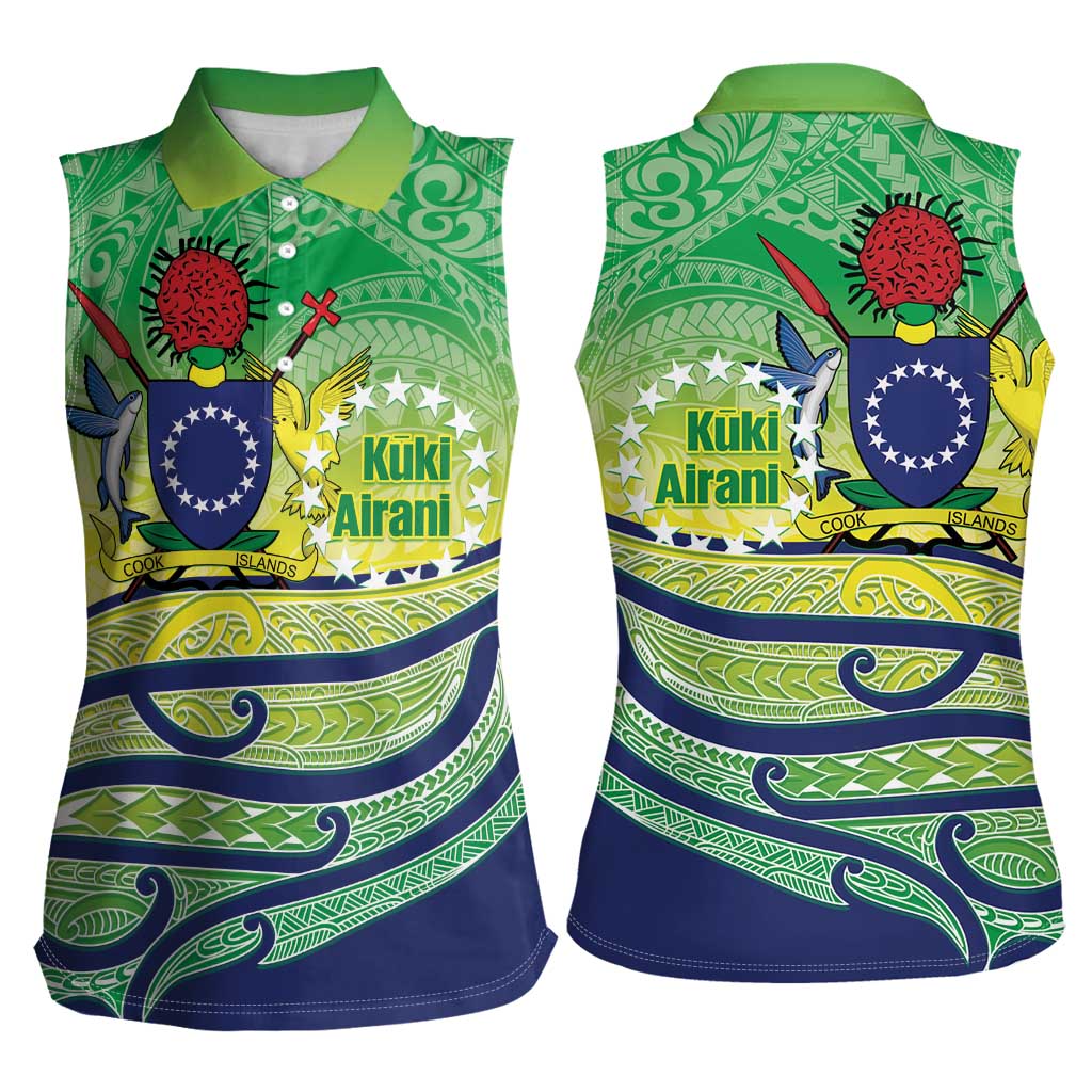 Te Maeva Nui Cook Islands Women Sleeveless Polo Shirt 60th Independence Anniversary Proud LT14 - Polynesian Pride