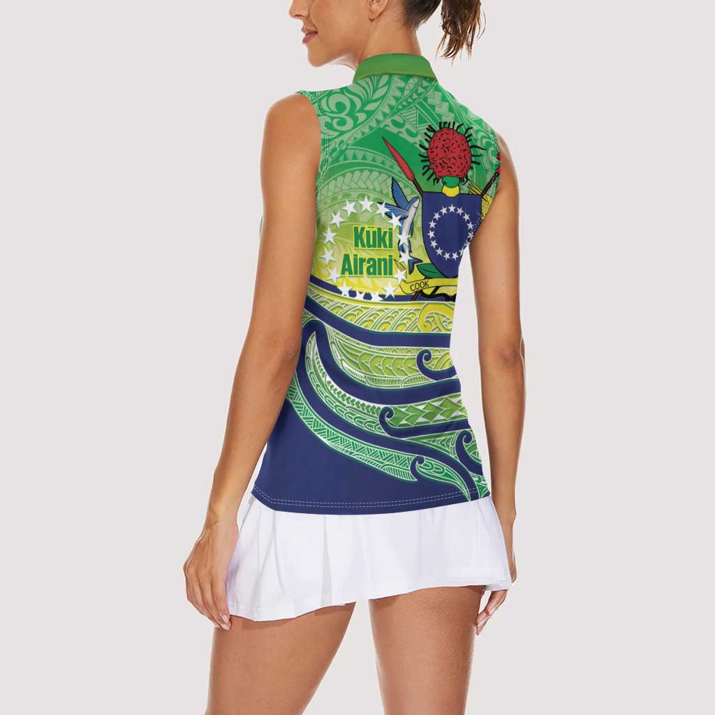 Te Maeva Nui Cook Islands Women Sleeveless Polo Shirt 60th Independence Anniversary Proud LT14 - Polynesian Pride
