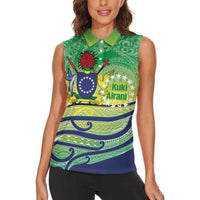 Te Maeva Nui Cook Islands Women Sleeveless Polo Shirt 60th Independence Anniversary Proud LT14 - Polynesian Pride