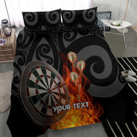 Personalised Aotearoa Darts Bedding Set Maori Koru Flaming Dartboard