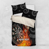 Personalised Aotearoa Darts Bedding Set Maori Koru Flaming Dartboard