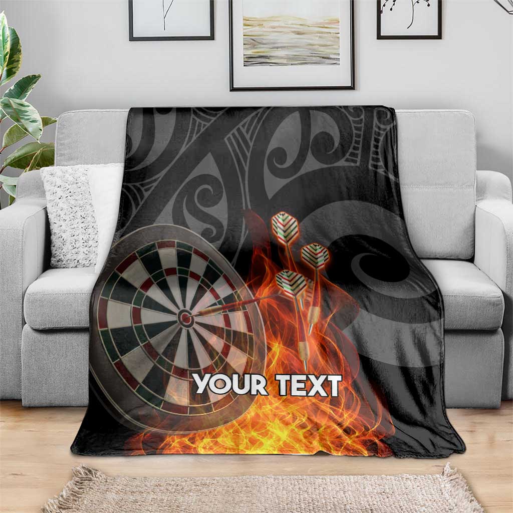 Personalised Aotearoa Darts Blanket Maori Koru Flaming Dartboard LT14 - Polynesian Pride