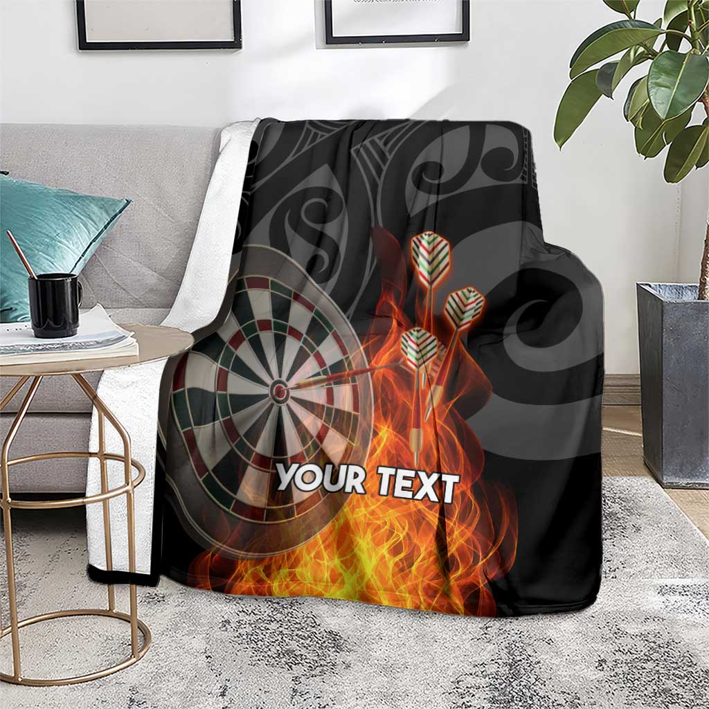 Personalised Aotearoa Darts Blanket Maori Koru Flaming Dartboard LT14 - Polynesian Pride