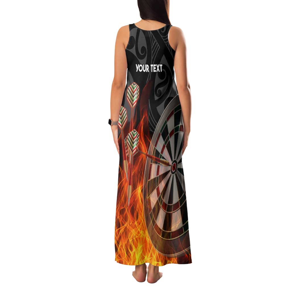 Personalised Aotearoa Darts Family Matching Tank Maxi Dress and Hawaiian Shirt Maori Koru Flaming Dartboard LT14 - Polynesian Pride