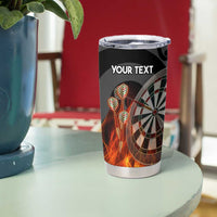 Personalised Aotearoa Darts Tumbler Cup Maori Koru Flaming Dartboard