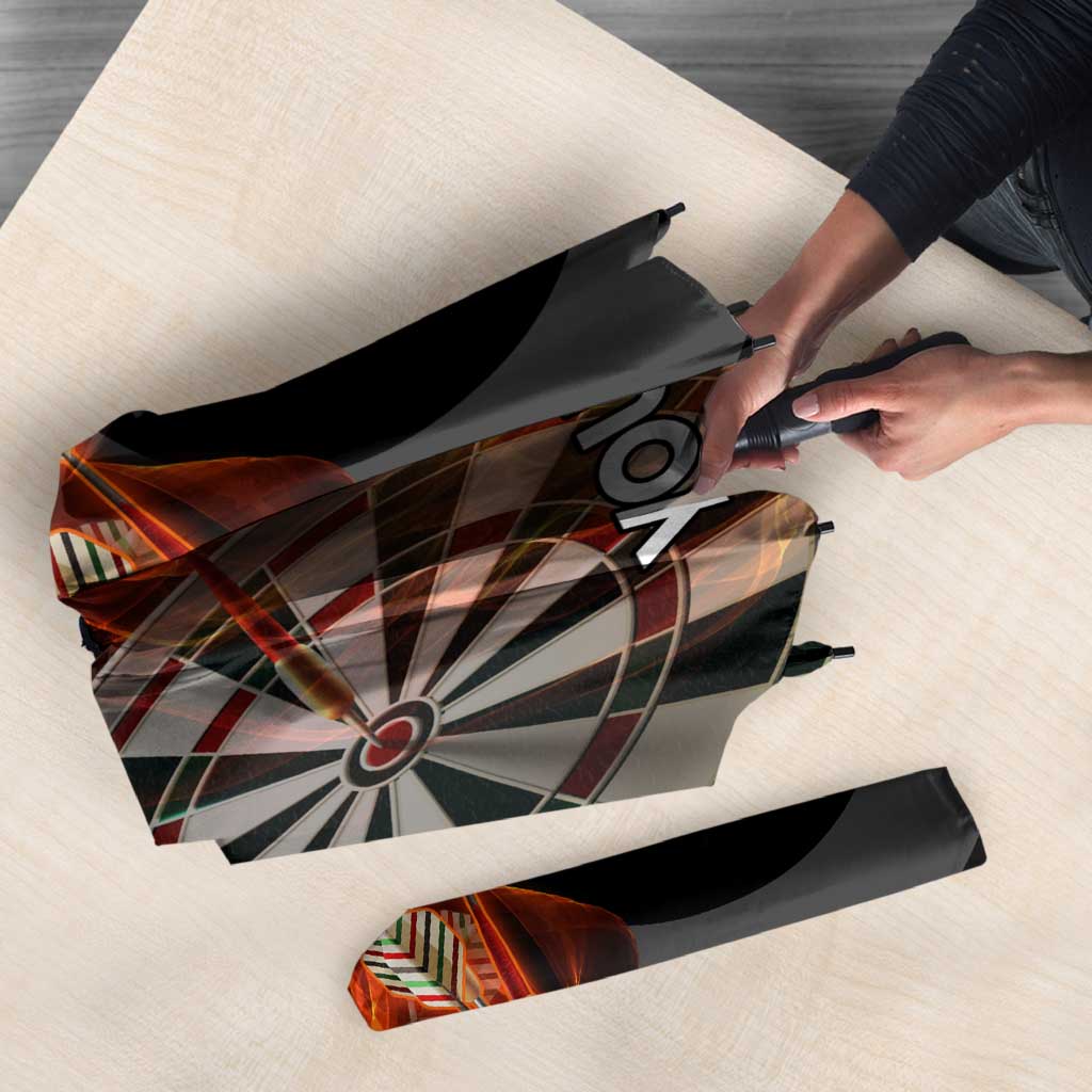 Personalised Aotearoa Darts Umbrella Maori Koru Flaming Dartboard - Polynesian Pride