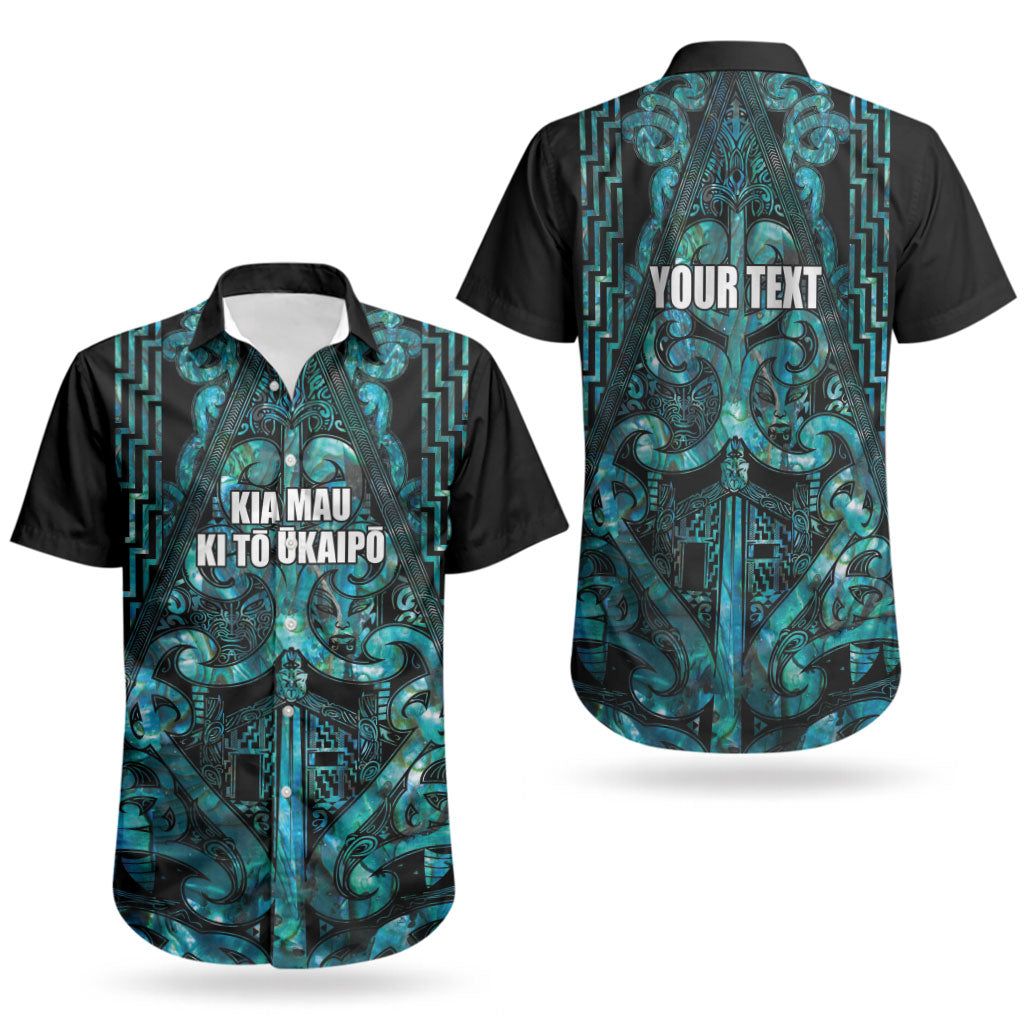 Maori Language Week Personalised Couples Matching Mermaid Dress and Hawaiian Shirt Kia Mau Ki To Ukaipo Paua Shell Color LT14 - Polynesian Pride