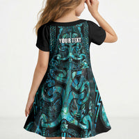 Maori Language Week Personalised Kid Short Sleeve Dress Kia Mau Ki To Ukaipo Paua Shell Color LT14 - Polynesian Pride