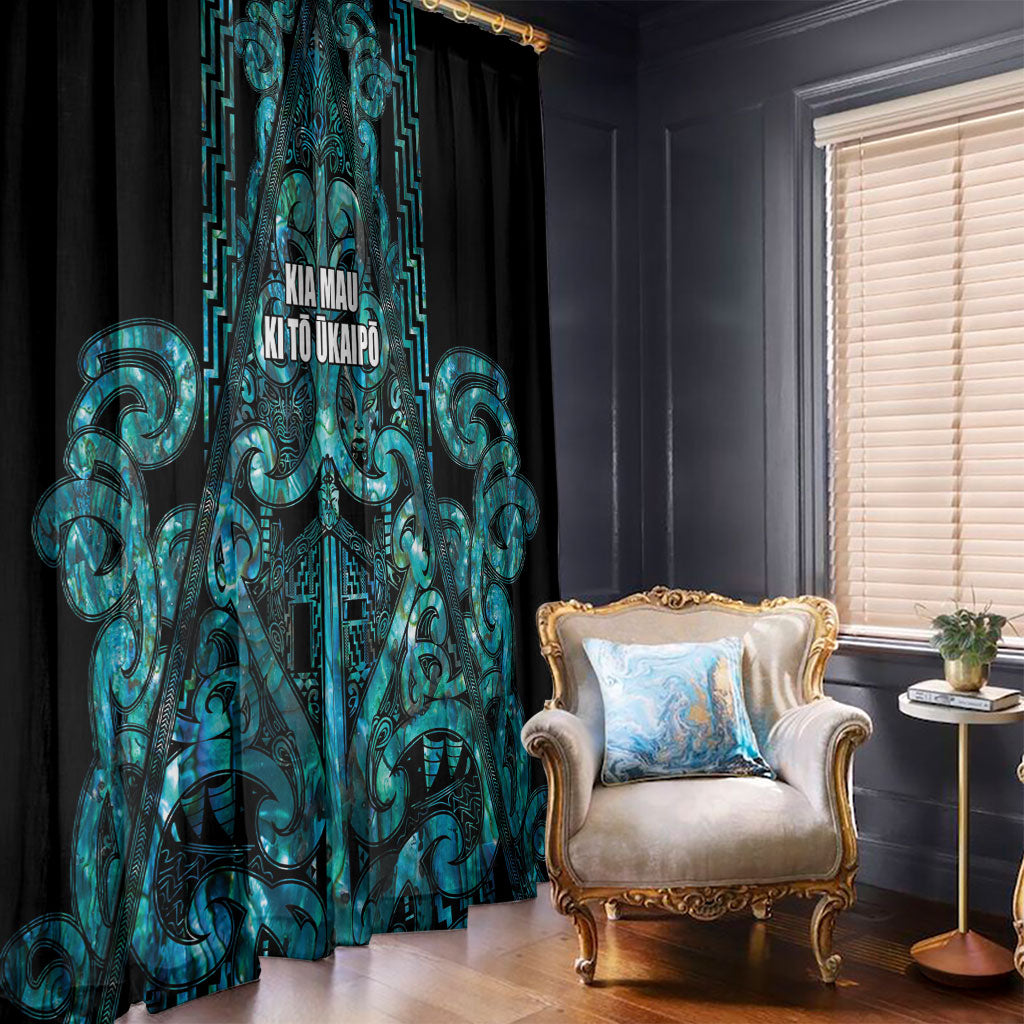 Maori Language Week Window Curtain Kia Mau Ki To Ukaipo Paua Shell Color LT14 - Polynesian Pride