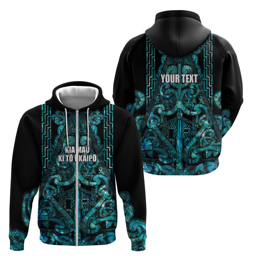 Maori Language Week Personalised Zip Hoodie Kia Mau Ki To Ukaipo Paua Shell Color LT14 - Polynesian Pride