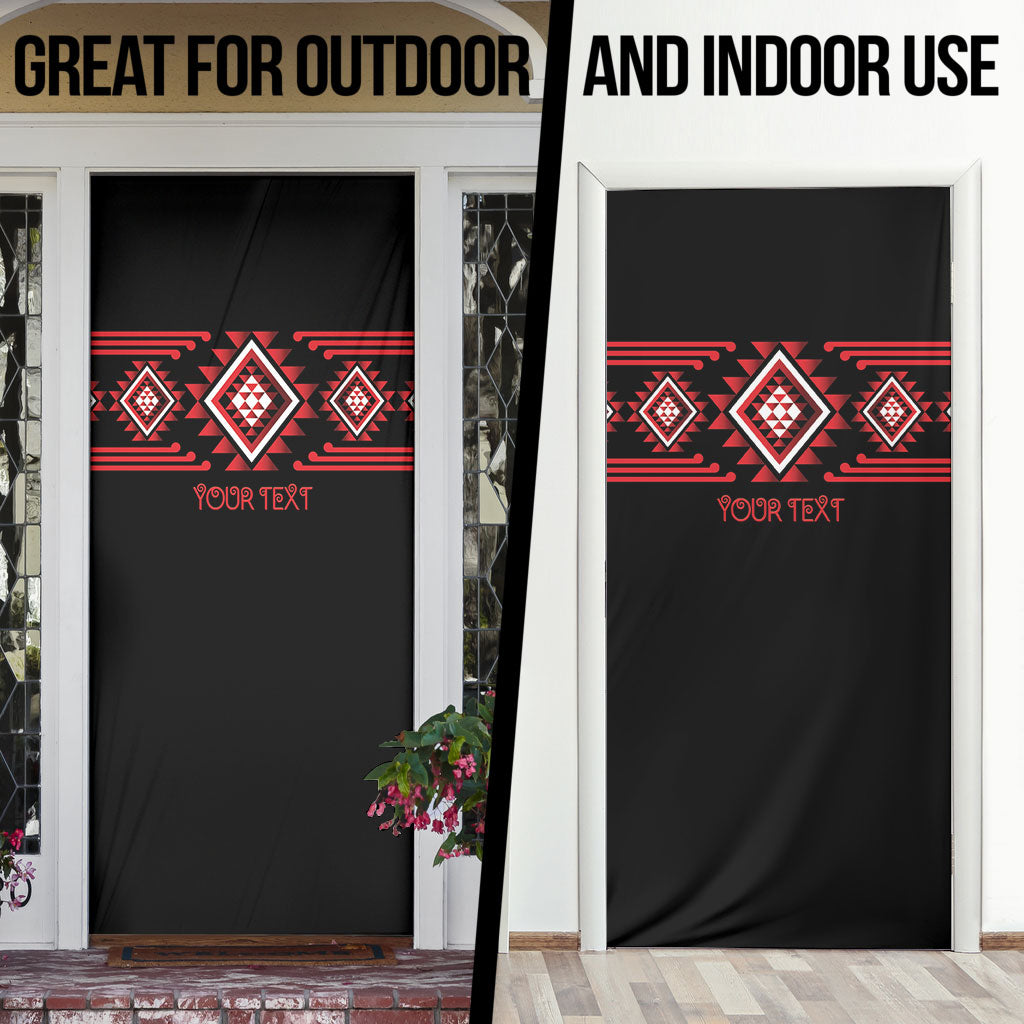 Aotearoa Atua Tumatauenga Personalised Door Cover Maori God Of War Taniko Motifs LT14 - Polynesian Pride