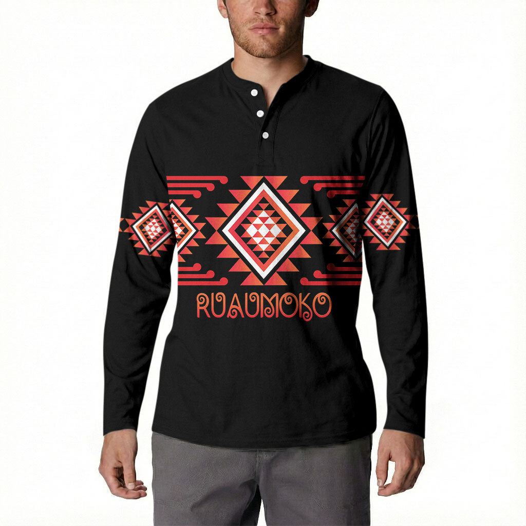 Aotearoa Atua Ruaumoko Personalised Button Sweatshirt Maori Powerful God Taniko Motifs LT14 - Polynesian Pride