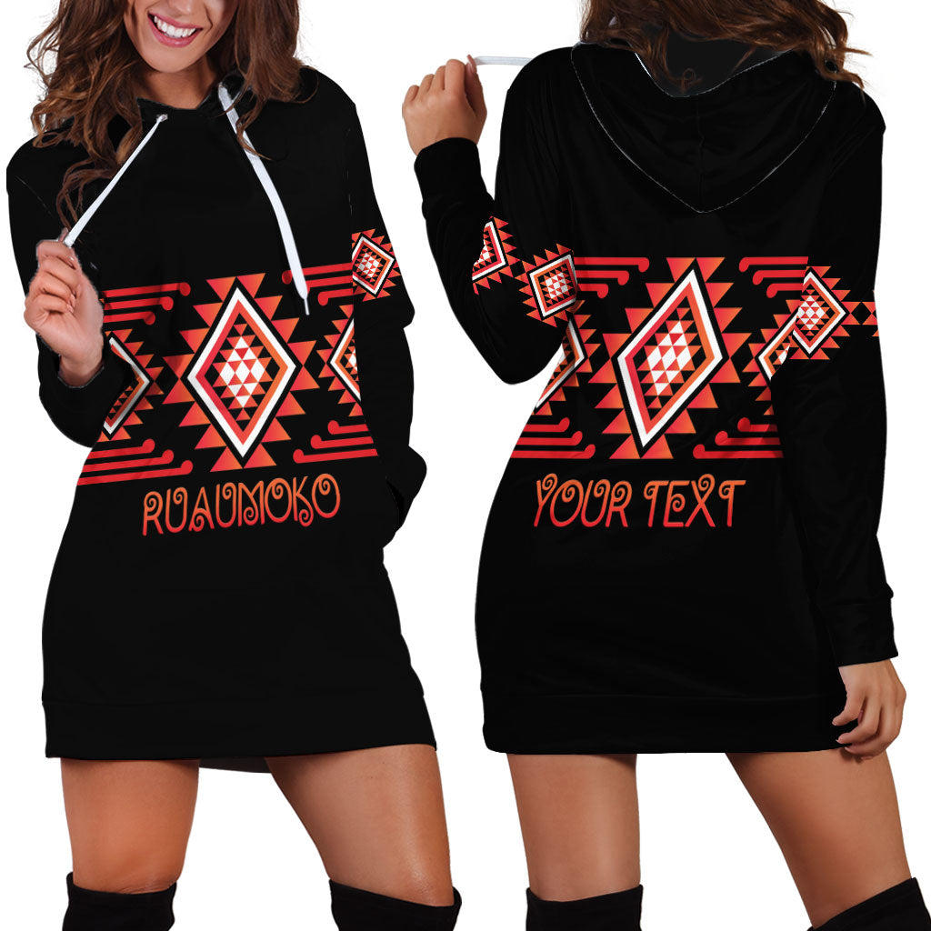Aotearoa Atua Ruaumoko Personalised Hoodie Dress Maori Powerful God Taniko Motifs LT14 - Polynesian Pride