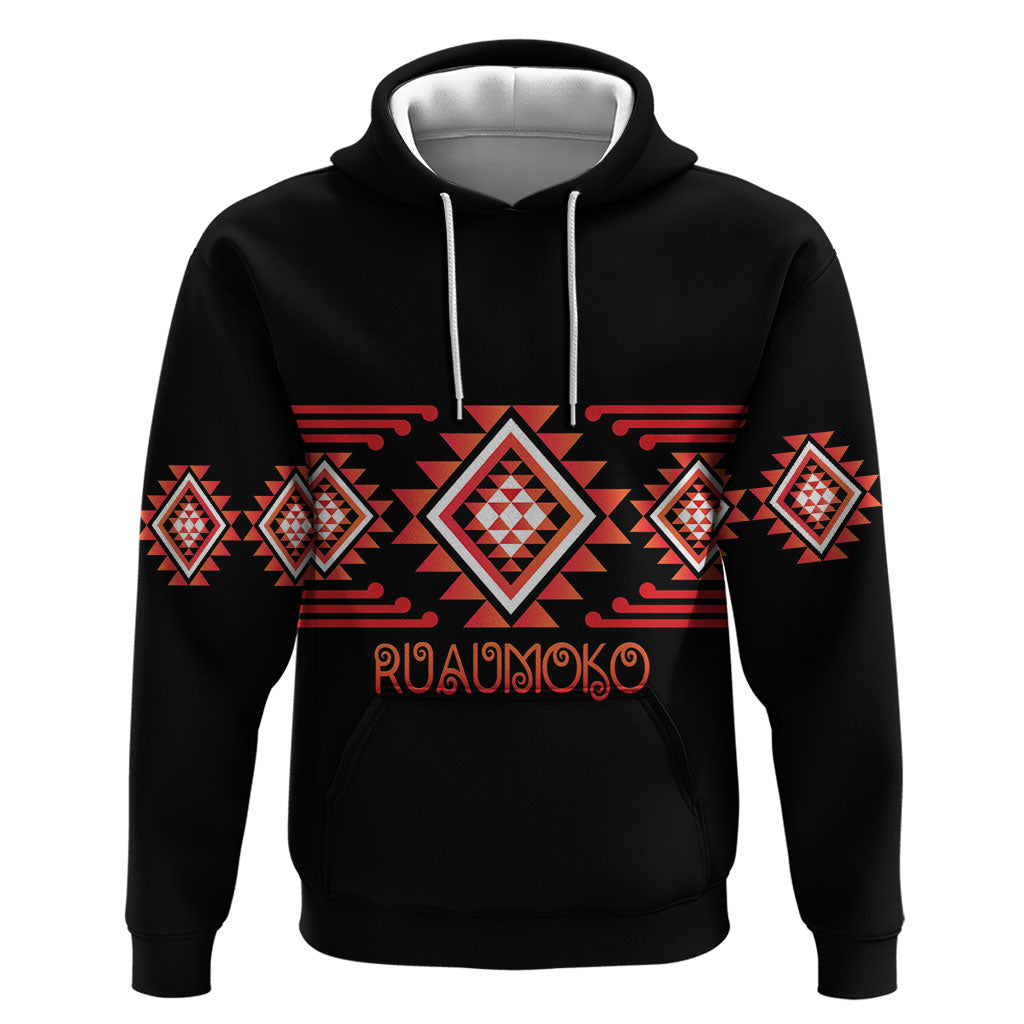 Aotearoa Atua Ruaumoko Personalised Zip Hoodie Maori Powerful God Taniko Motifs LT14 Pullover Hoodie Orange - Polynesian Pride