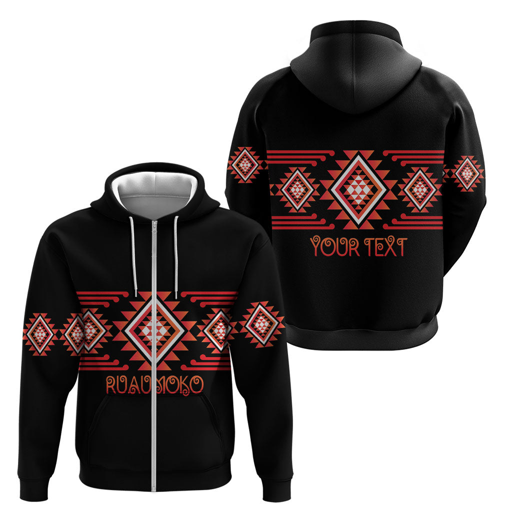 Aotearoa Atua Ruaumoko Personalised Zip Hoodie Maori Powerful God Taniko Motifs LT14 - Polynesian Pride