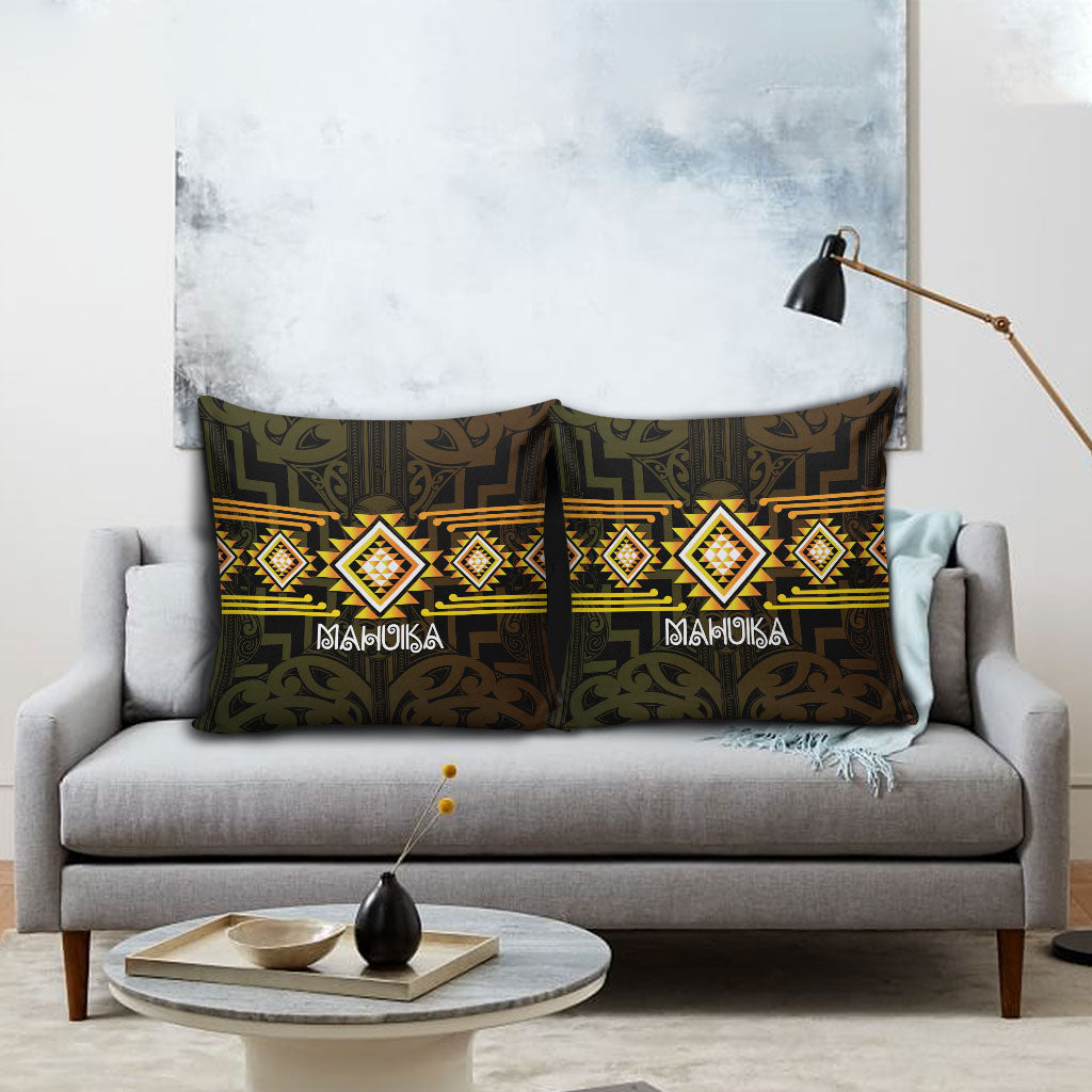 Aotearoa Atua Mahuika Pillow Cover Maori Goddess Of Fire Taniko Motifs LT14 - Polynesian Pride