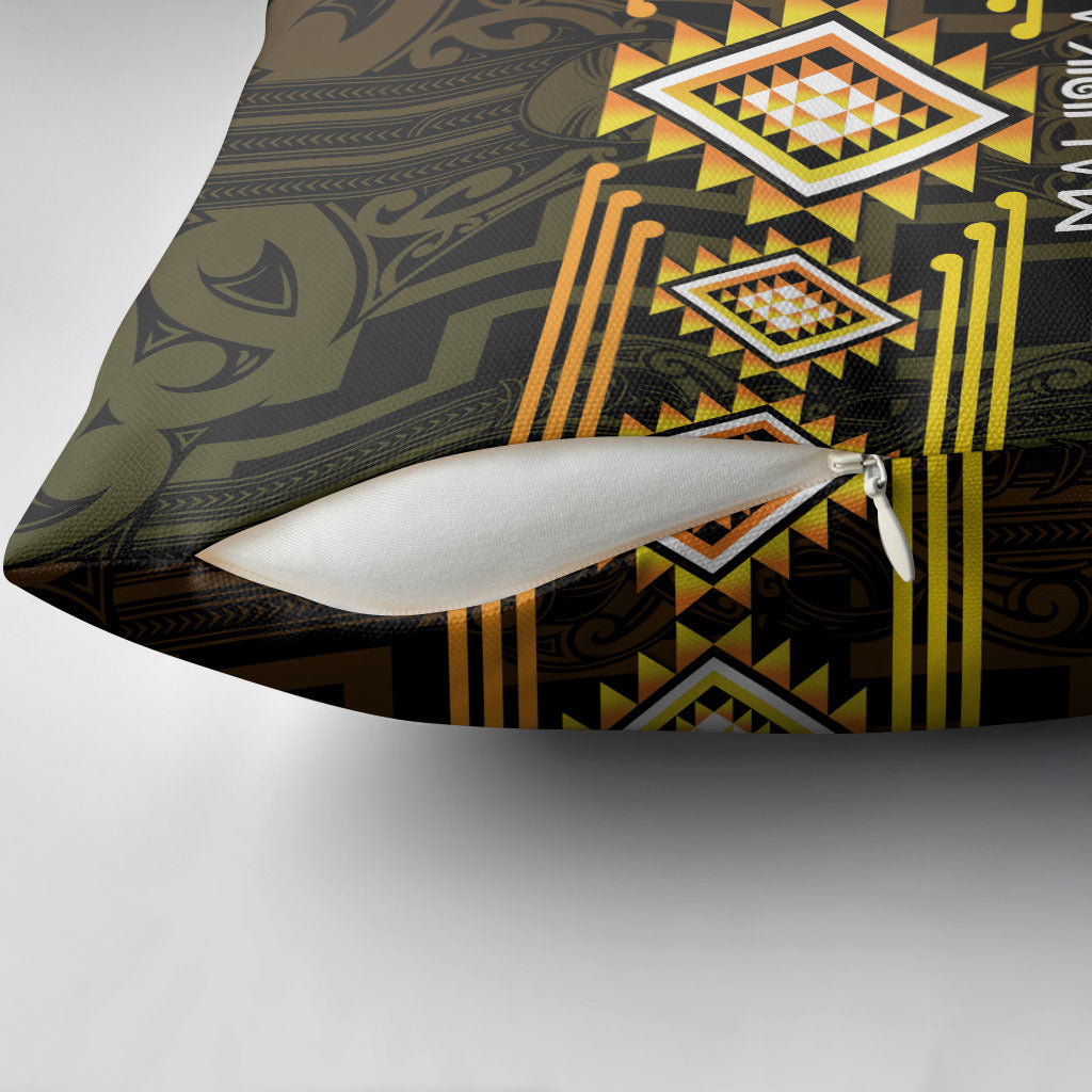 Aotearoa Atua Mahuika Pillow Cover Maori Goddess Of Fire Taniko Motifs LT14 - Polynesian Pride