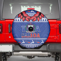 Toa Samoa Rugby Christmas Spare Tire Cover Ula Fala Samoan Pattern Blue LT14 - Polynesian Pride