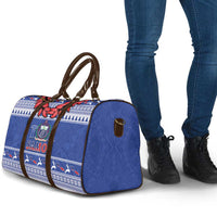 Toa Samoa Rugby Christmas Travel Bag Ula Fala Samoan Pattern Blue LT14 - Polynesian Pride