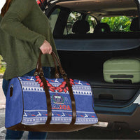 Toa Samoa Rugby Christmas Travel Bag Ula Fala Samoan Pattern Blue LT14 - Polynesian Pride