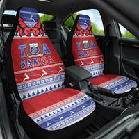 Toa Samoa Rugby Christmas Car Seat Cover Ula Fala Samoan Pattern Red LT14 One Size Red - Polynesian Pride