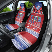 Toa Samoa Rugby Christmas Car Seat Cover Ula Fala Samoan Pattern Red LT14 - Polynesian Pride