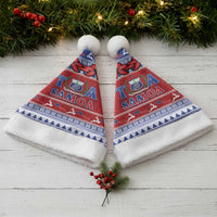 Toa Samoa Rugby Christmas Santa Hat Ula Fala Samoan Pattern Red - Polynesian Pride