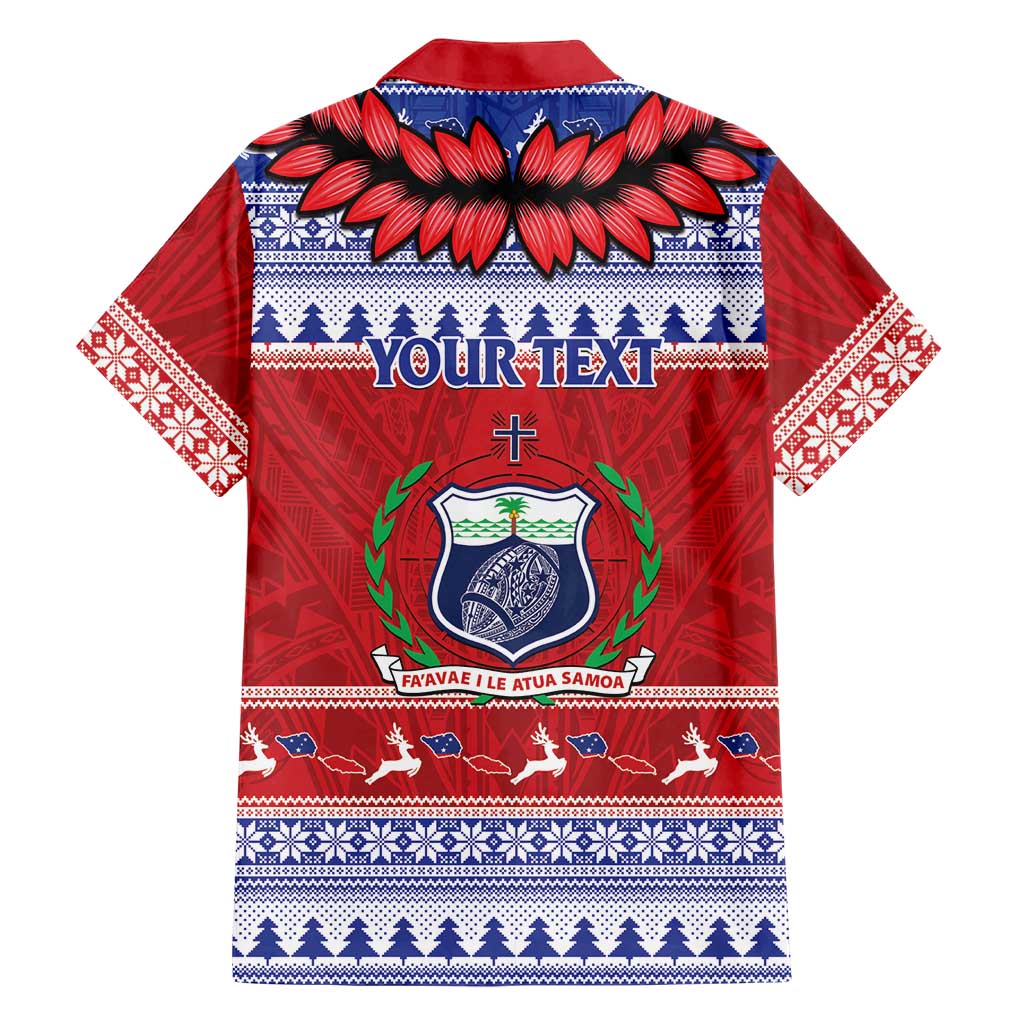 Personalised Toa Samoa Rugby Christmas Family Matching Mermaid Dress and Hawaiian Shirt Ula Fala Samoan Pattern Red LT14 - Polynesian Pride